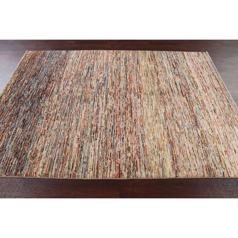 Contemporary Gabbeh Kashkoli Wool Area Rug Hand-knotted Bedroom Carpet - 5'3" x 7'7"