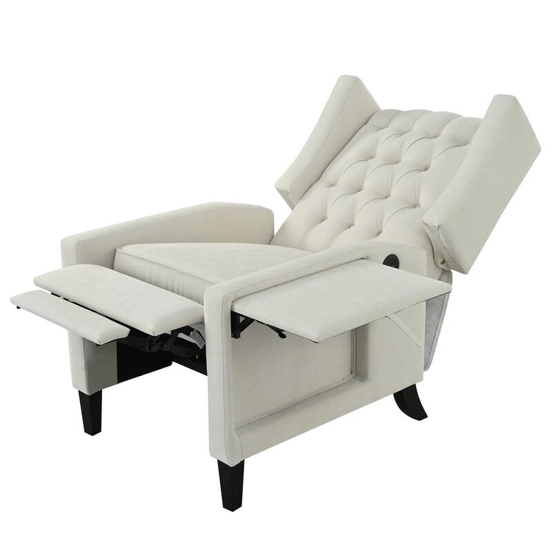Pushback Recliner with Foldable Side Table & USB Ports