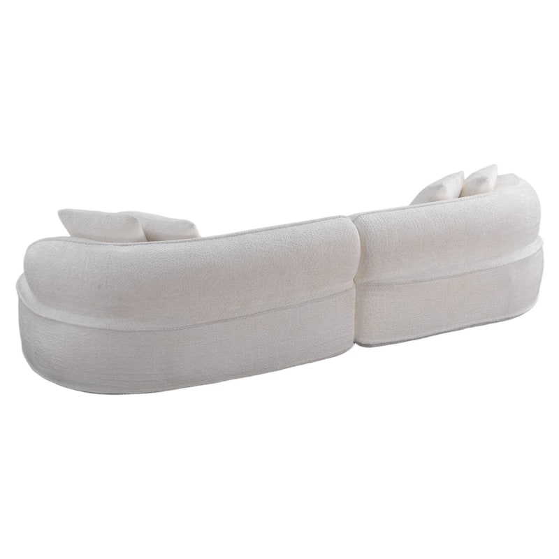 114" Curved Boucle Sectional Sofa, No Assembly Required