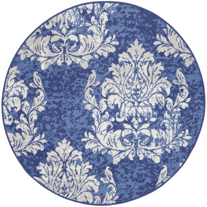 Gokam Power Loomed Distressed Geometric Stain Resistant Area Rug By HomeRoots - 60' X '60' X '0.39