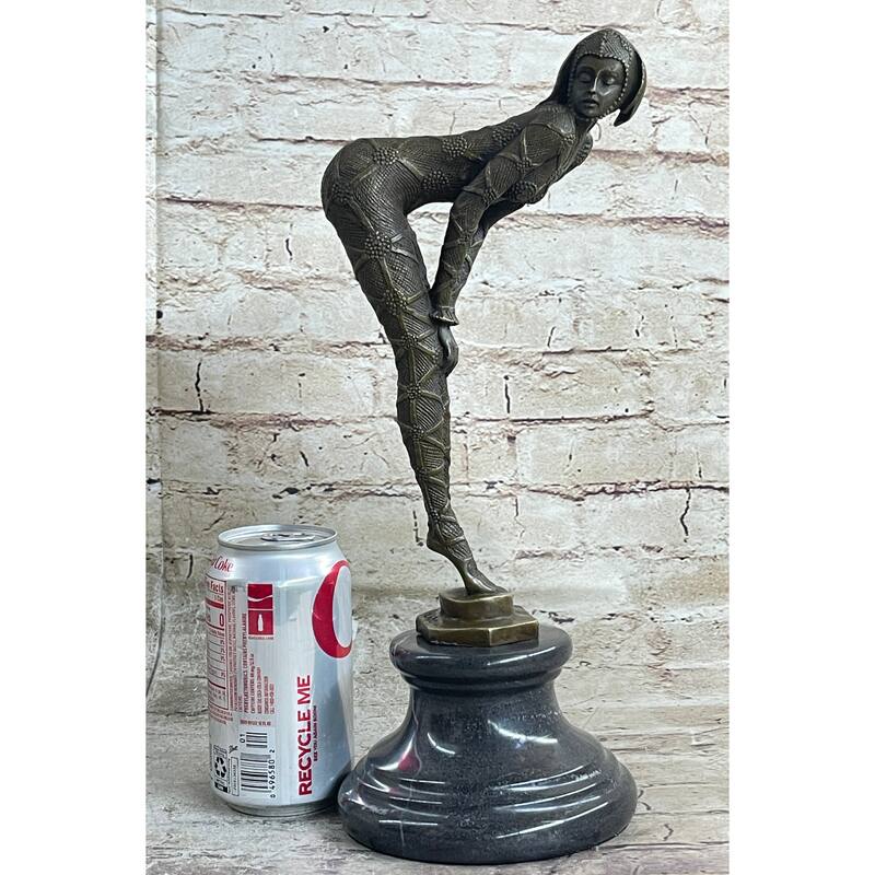 Signed~Chiparus~Alluring Woman In Seductive Pose Bronze Sculpture Statue Figure