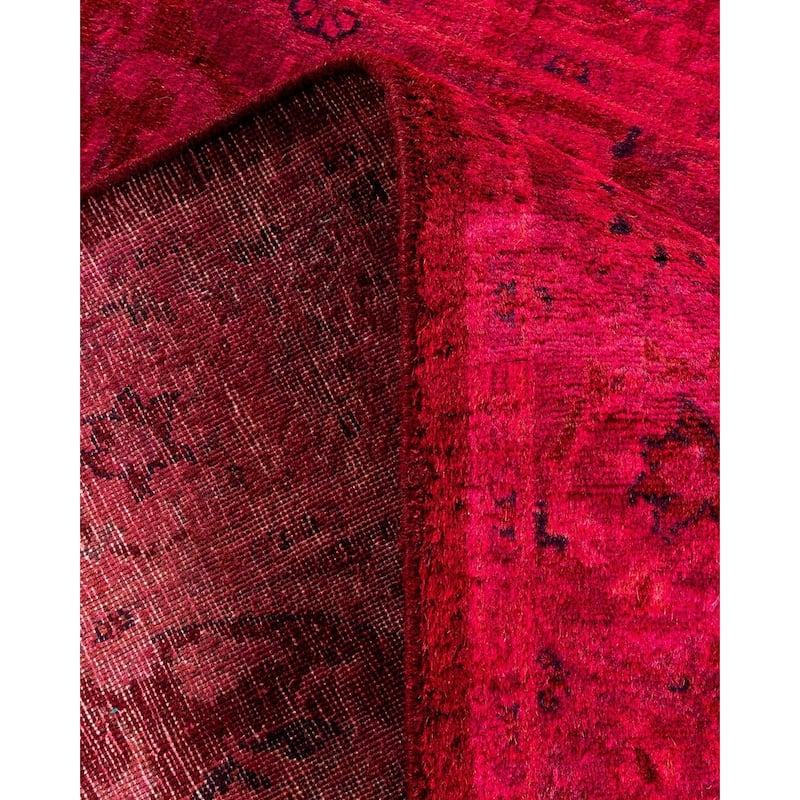 Overton Hand Knotted Wool Vintage Inspired Modern Contemporary Overdyed Pink Area Rug - 3' 1" x 5' 5"