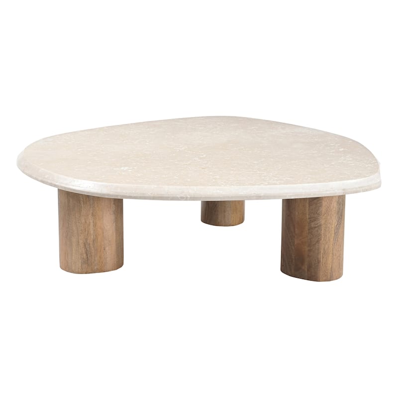 Marlin Modern Marble & Mango Wood Nesting Table Set