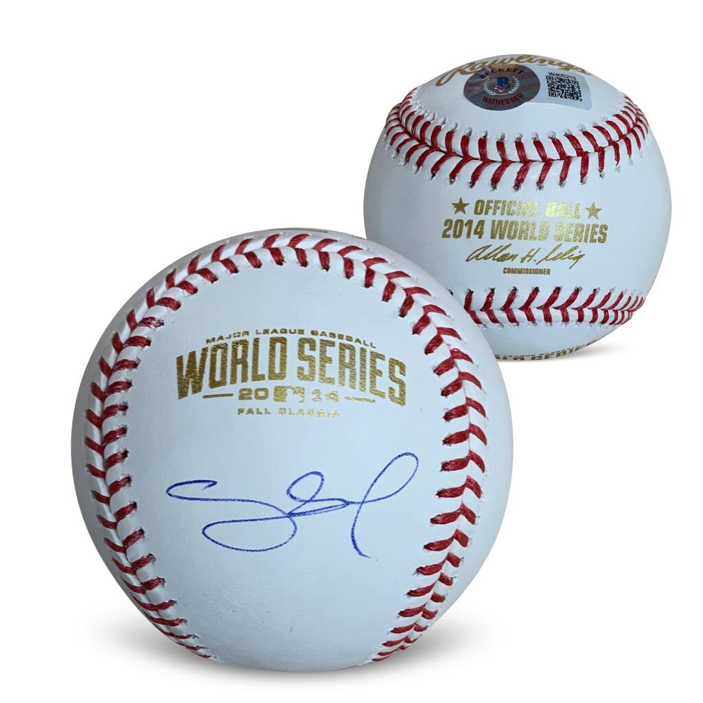 Pablo Sandoval Autographed 2014 World Series Signed Baseball Beckett COA With UV Display Case - 8'6" x 11'6"
