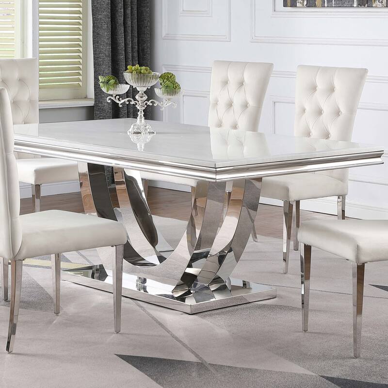 Kerwin Rectangular 71-inch Sinterd Stone Top Dining Table White