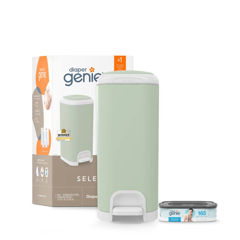 Diaper Genie Select Pail with Starter Refill - Green