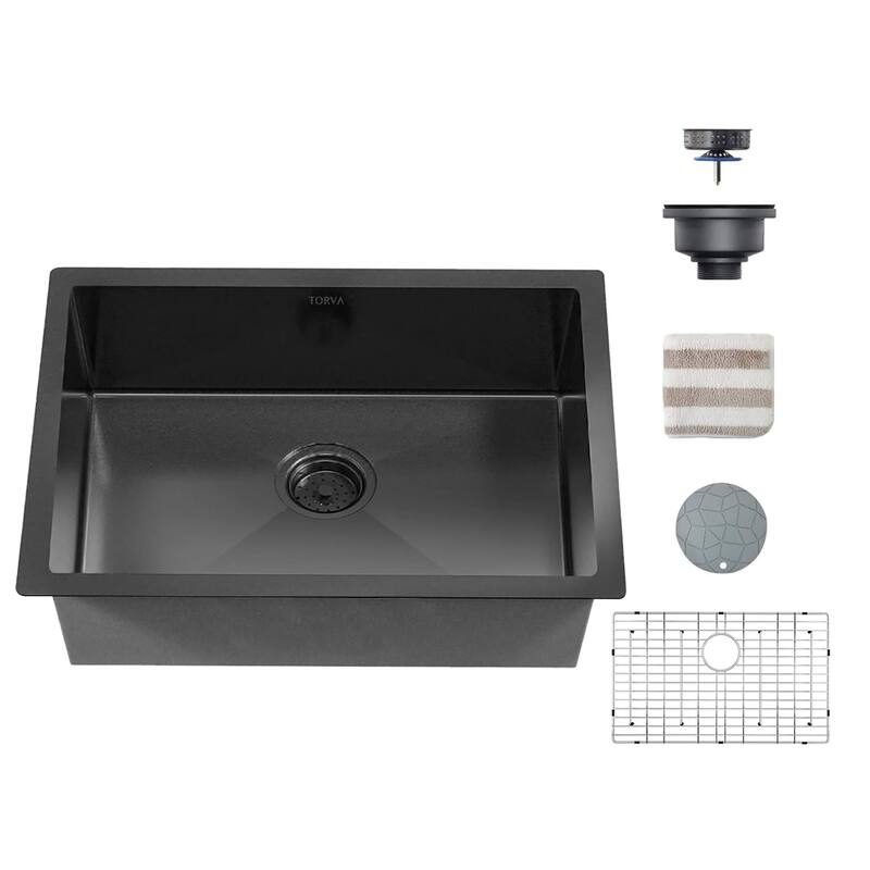 Torva 30 x 18 x 10 Kitchen Sink, 16 Gauge Stainless Steel Single Bowl Undermount Bar Sink