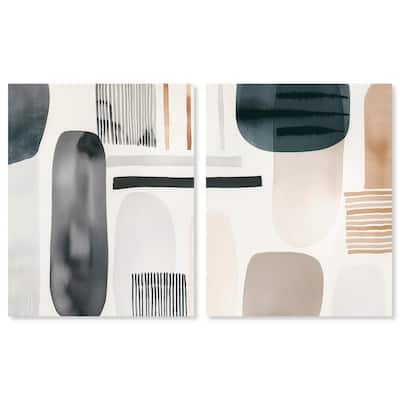 Floating Shapes I Canvas Set of 2 by Art Remedy, Gallery Wrapped