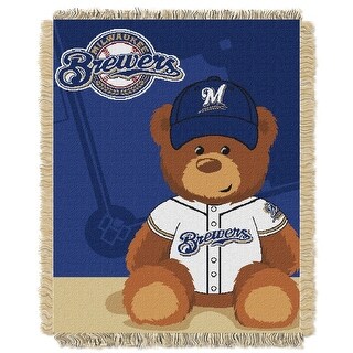 Milwaukee Brewers Field Bear Baby Woven Jacquard Throw Blanket