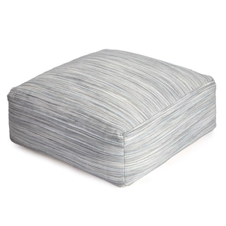 Jani Montanita Gray 34-inch Gray & Ivory Oversized Pouf Ottoman - Stylish Footrest for Living Room or Bedroom