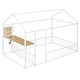 preview thumbnail 7 of 30, Metal House Bed Frame with Functional Desk Power Outlets and USB Ports