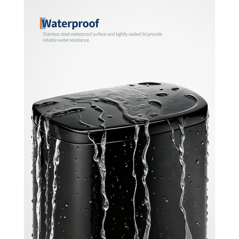 13 Gallon Step-on Stainless Steel Kitchen Trash Can, Rustproof Garbage Can with Lid