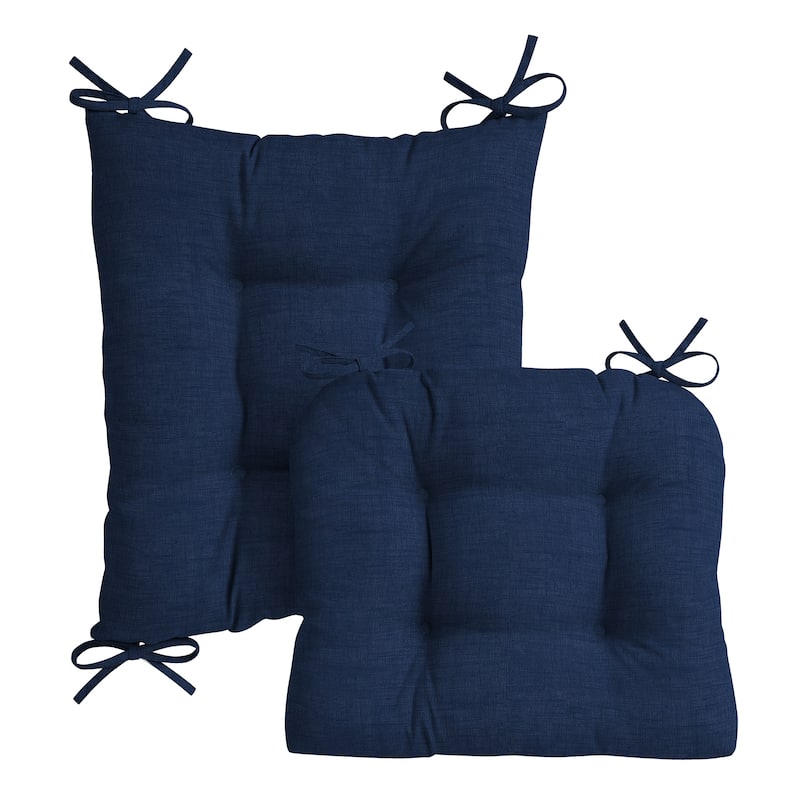 ARDEN Plush Indoor/Outdoor Rocking Chair Cushion Set - 18 x 20 - Sapphire Blue Leala