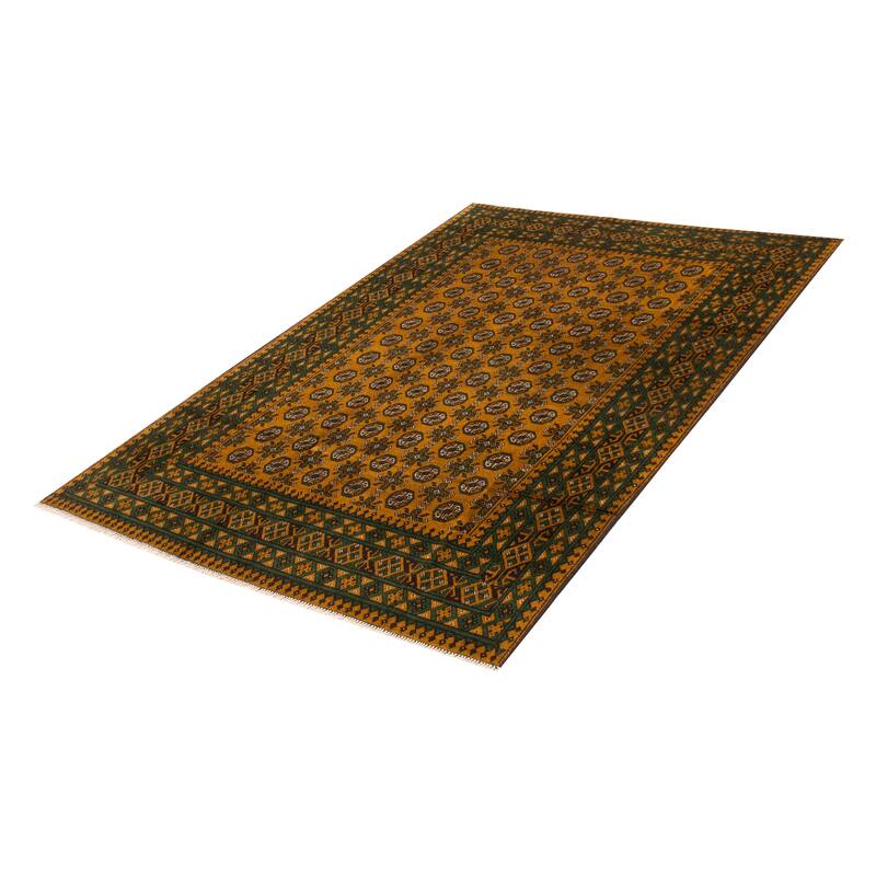 ECARPETGALLERY Hand-knotted Uzbek Kargahi Brown Wool Rug - 6'7 x 9'8