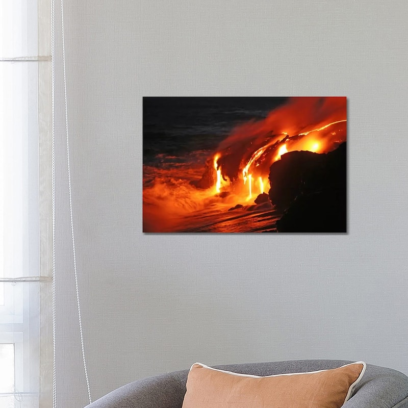 iCanvas "Kilauea Lava Flow Sea Entry, Big Island, Hawaii III" by Martin Rietze Canvas Print - 18x26x1.5