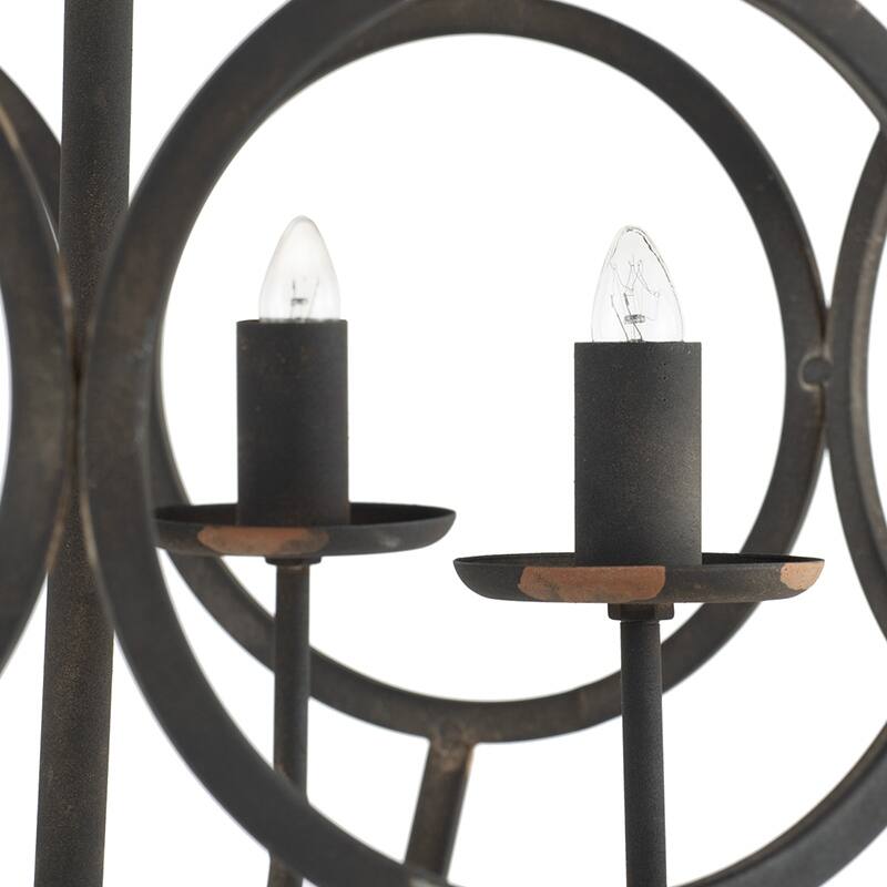 4 - Light Metal Chandelier, Hanging Light Fixture with Adjustable Chain for Kitchen Dining Room Foyer Entryway,Bulb Not Included