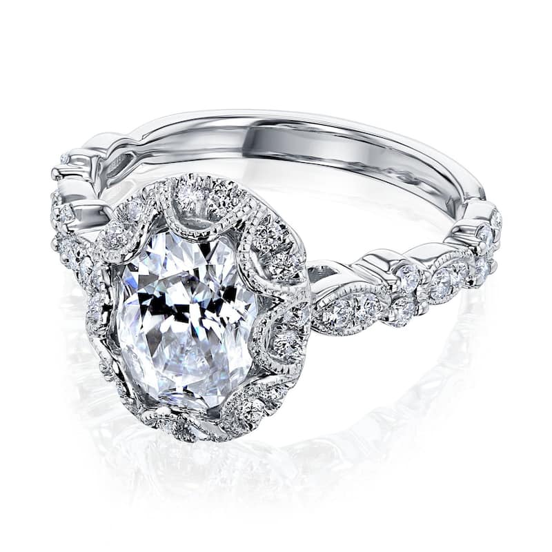 Annello by Kobelli 10K Gold Moissanite The Royal Scallop Oval (HI/VS, HI/I)
