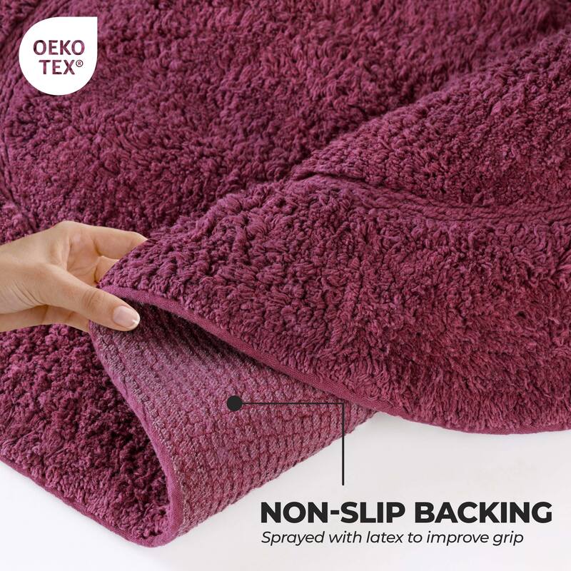 Superior Cotton Non-slip Oval Bath Rug - (Set of 2) - On Sale ...