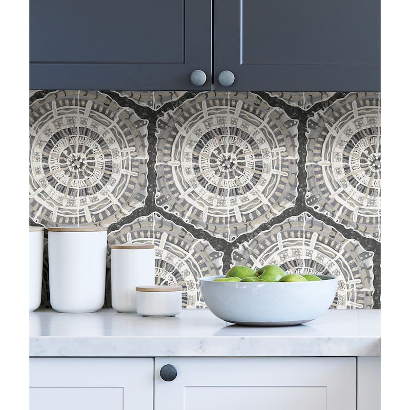 LiLi WhittWhitt Charcoal Harmony Peel & Stick Wallpaper
