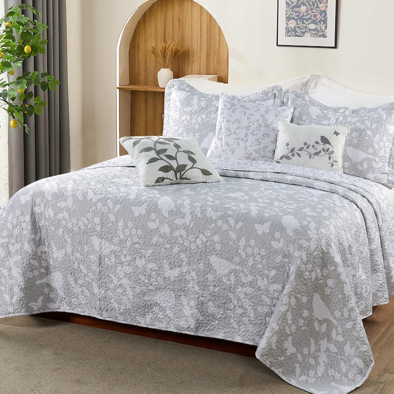 Serenta Birdsong 6-piece Quilted Bedspread Coverlet Set