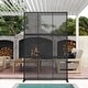 preview thumbnail 129 of 166, Outdoor Privacy Screen with Stand for Patio Garden Metal Fence