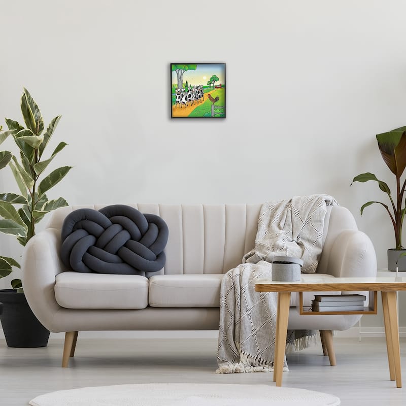 Stupell Funny Cows Come Home Framed Giclee Art Design By Roger Straub