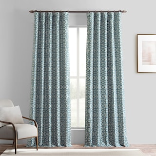 Exclusive Fabrics Jacquard Faux Silk Curtains - 1 Panel Room Darkening Curtain