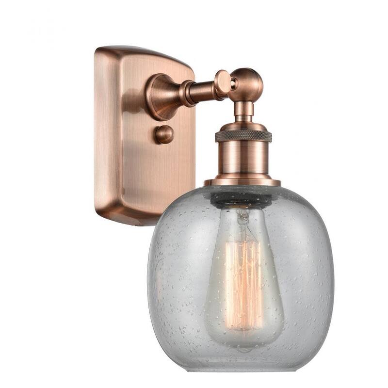 Innovations Lighting Belfast 11" Tall Bathroom Sconce - Antique Copper / Seedy