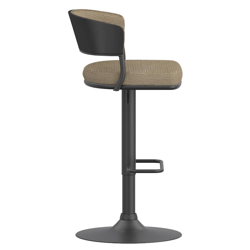 Modern Performance Fabric & Bentwood & Metal Adjustable Air-Lift Stool, Set of 4