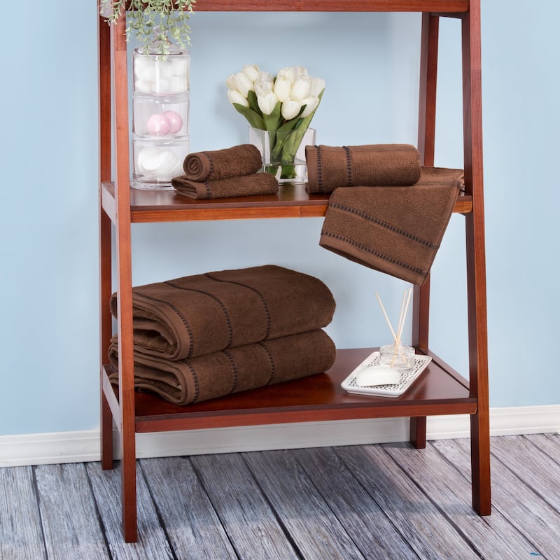 6PC Towel Set - Cotton Bathroom Accessories - Quick Dry Towels by Lavish Home