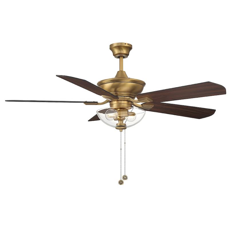 Meridian M2026 52" 5 Blade Indoor / Outdoor Ceiling Fan - Natural Brass