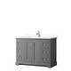 preview thumbnail 25 of 58, Avery 48 Inch Single Vanity, Cultured Marble Top Dark Gray, Chrome Trim, White Cultured Marble Top