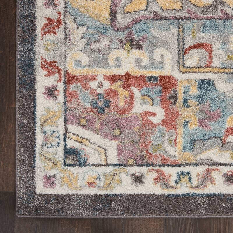 Nourison Juniper Persian Farmhouse Medallion Multicolored Area Rug