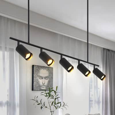 Modern 5-Light Adjustable Track Light Linear Pendant
