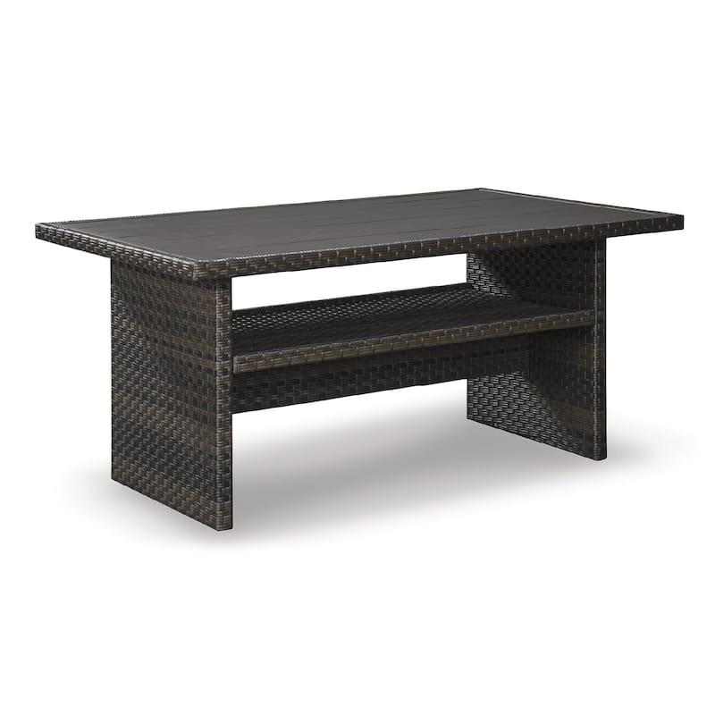 Signature Design by Ashley Easy Isle Dark Outdoor Brown Rectangular Table - 58.75" W x 33.5" D x 27.75" H
