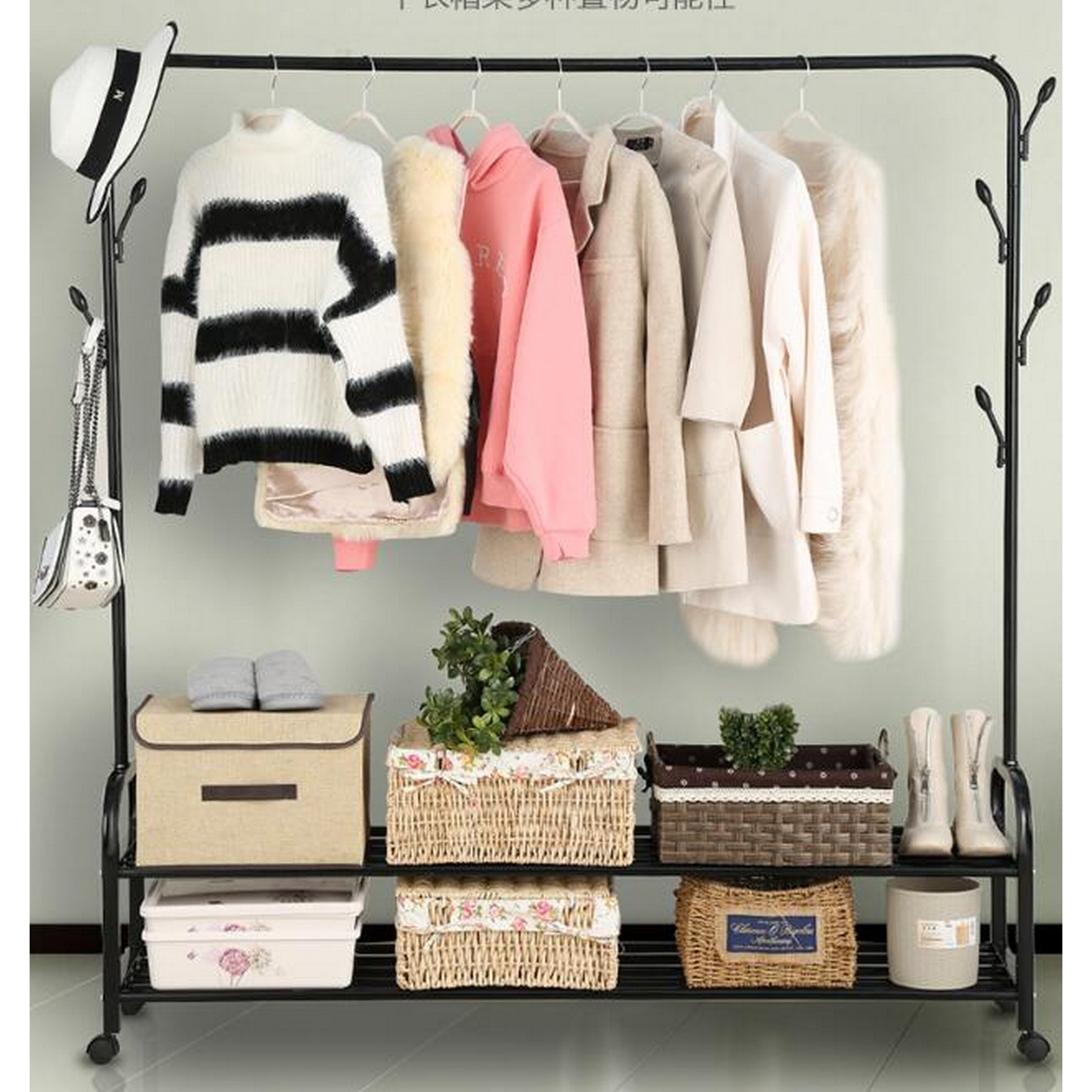 Shop Fancyhome Garment Rack Heavy Duty Portable Clothes Hanger