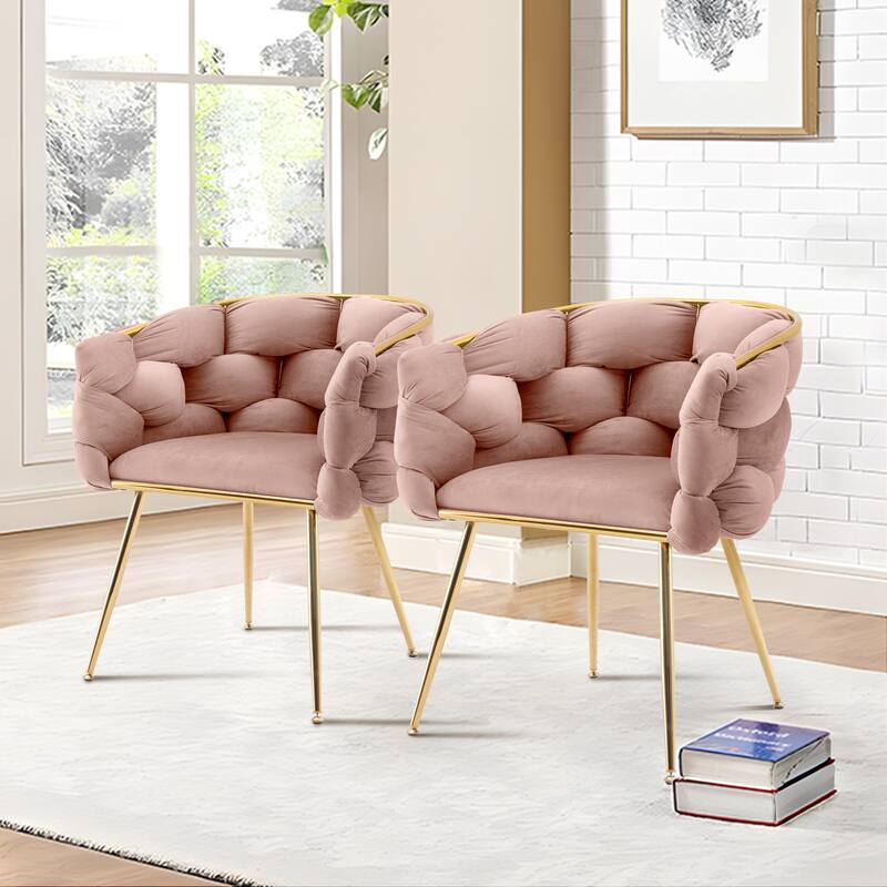 Modern Velvet Dining Chair with Metal Legs