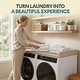 preview thumbnail 7 of 5, 58” Washer and Dryer Countertop with Raised Edges, Topper Organizer Shelf, Over Washer and Dryer Storage Counter, Brown