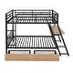 preview thumbnail 13 of 13, Full Size Metal Bunk Bed with Built-in Desk, Light Strip, and 2-Storage Drawers, Black - Sturdy and Functional Design
