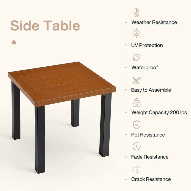 Square Outdoor Side Table - 17.3'' H X 17.7'' D X 17.7'' W