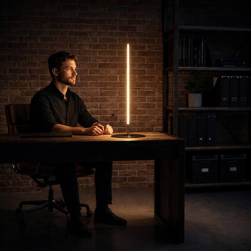 Rali Black LED Table Lamp with Gold Accent