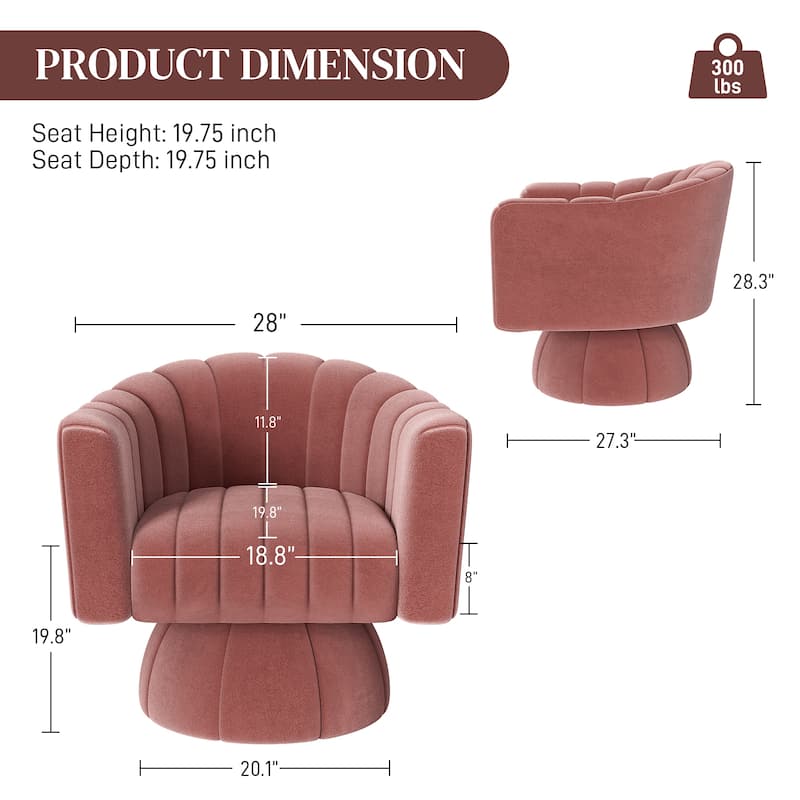 Ouyessir Oversized Modern Upholstered Barrel Chairs