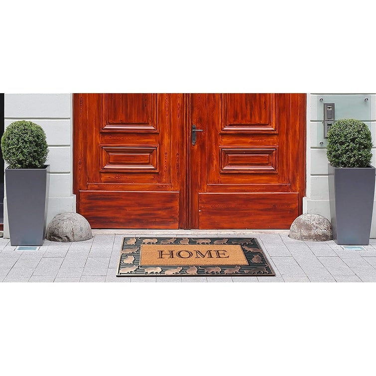 A1HC Rubber and Coir Home Design Copper Finished Decorative Doormat 18"X30"