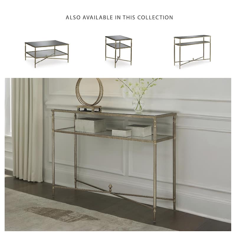 Signature Design by Ashley Cloverty Aged Gold Sofa Table - 45" W x 14" D x 33" H