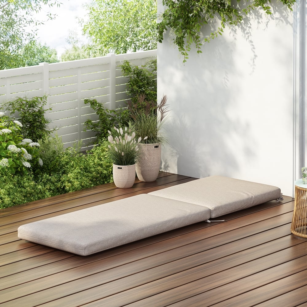 Christopher Knight Home - Noah Luxurious Comfort Outdoor Chaise Lounge Cushion with Secure Ties and Plush Support