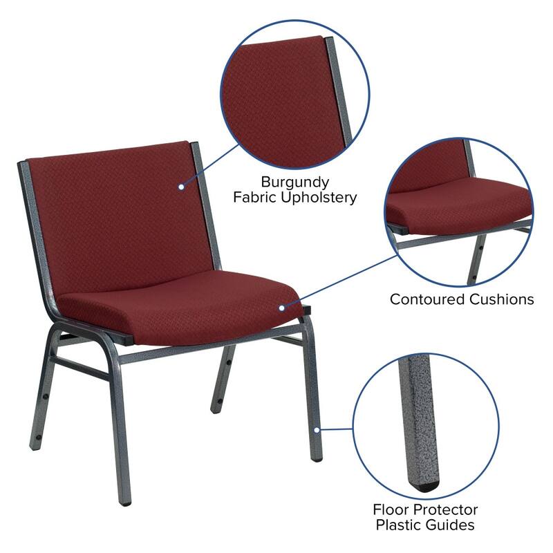 2 Pack Big & Tall 1000 lb. Rated Fabric Stack Chair