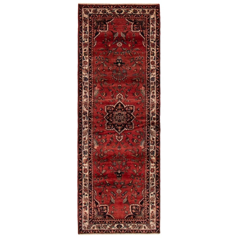 ECARPETGALLERY Hand-knotted Andelz Red Wool Rug - 3'7 x 9'11 - Red - 3'7 x 9'11