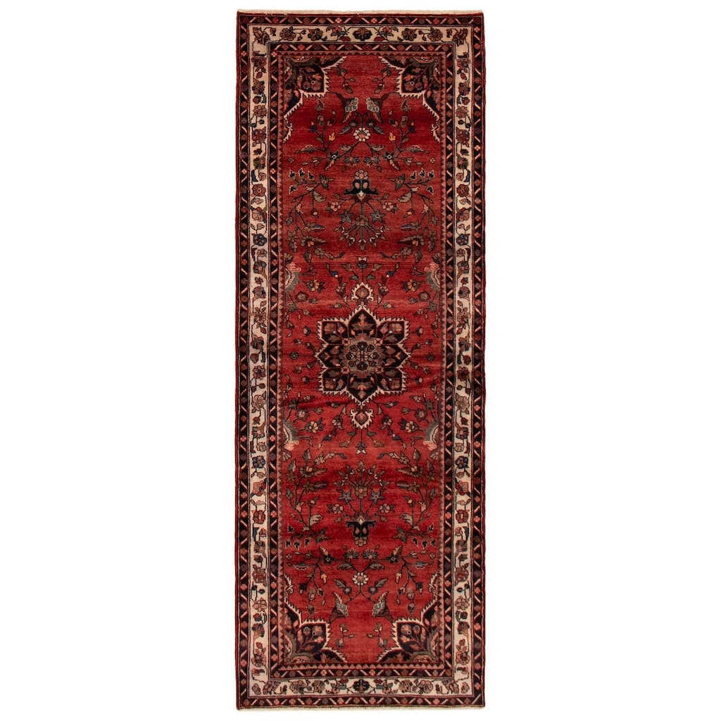 ECARPETGALLERY Hand-knotted Andelz Red Wool Rug - 3'7 x 9'11