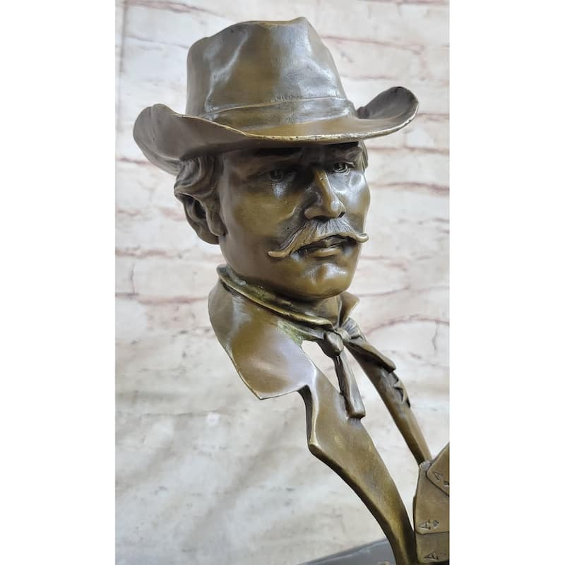 Doc Holiday Playing Cards Gambling Wild West Ok Corral Bronze Statue Sculpture Figure