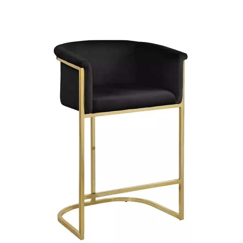 kanye Velvet Stool - Black